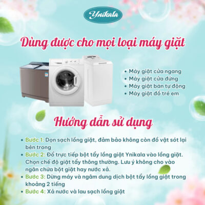 Hướng dẫn sử dụng bột tẩy lồng máy giặt YNIKALA