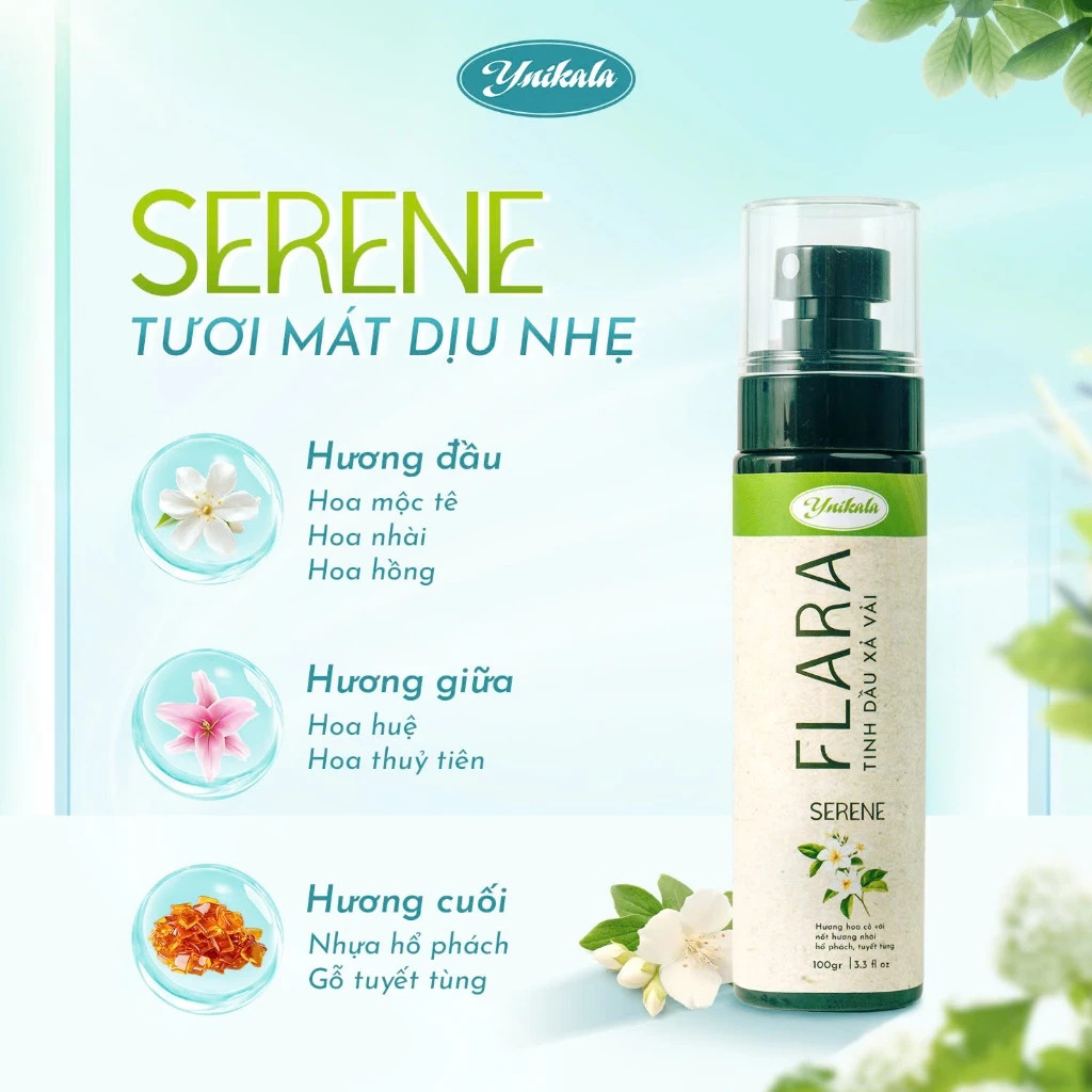 tinh-dau-xa-vai (5) Tinh dầu xả vải Flara hương Serene