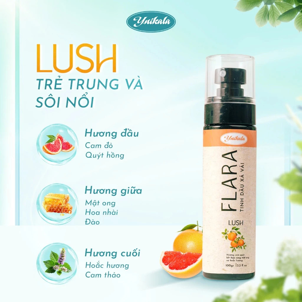 tinh-dau-xa-vai (6) Tinh dầu xả vải Flara hương Lush